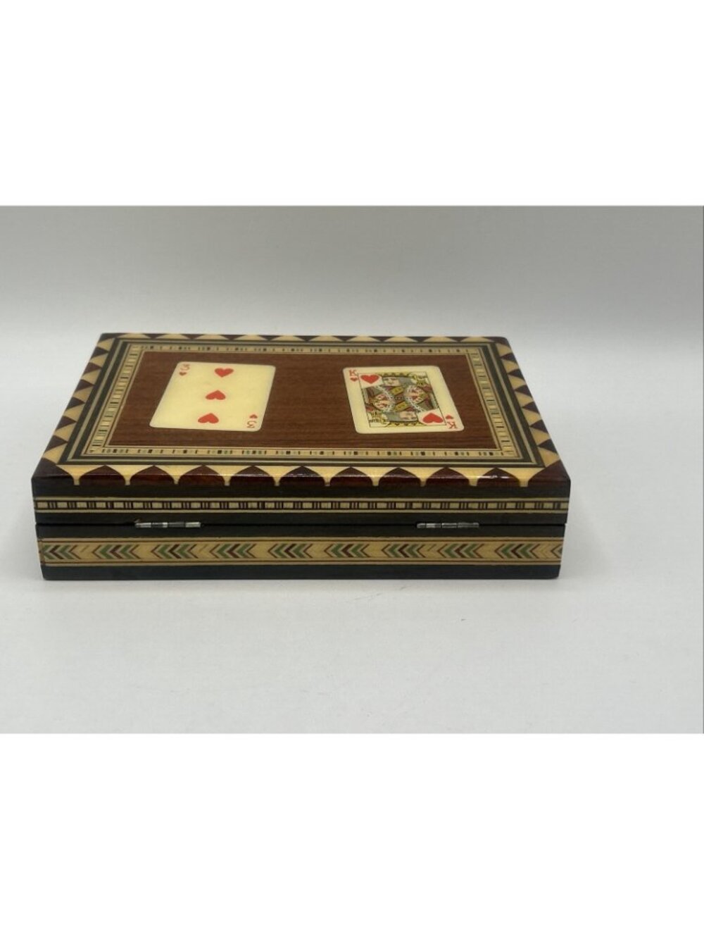 Miguel Laguna Playing Card Box Lacquered Mosaic Wood Inlay Handmade In Spain - Picture 15 of 16